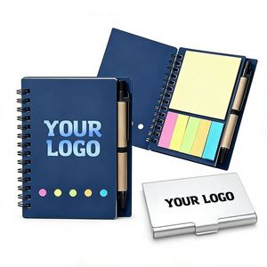 Wholesale Kraft Cover Notebook Memo Notes <b>Pen</b> Office Business Promo Gift Sticky Note Pads With Logo Printed - Product Image 1