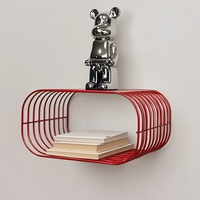 Étagère murale en fer forgé argenté haut de gamme pour salon, table de chevet moderne, simple et créative