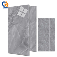 Azulejos de Porcelana Modernos con Textura de Piedra Brillante para Paredes y Pisos de Baños y Hoteles, 600x1200mm, Resistentes al Ácido y Antibacterianos