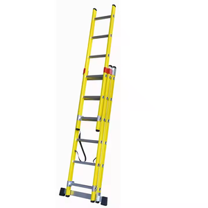 EN131 tiêu chuẩn sợi thủy tinh mở rộng thang với nhôm bước thang FRP 3 phần thang - Product Image 2