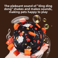 Jouet en peluche pour chien Halloween, ballon de football d'extérieur, jouet à mâcher résistant à l'usure et aux morsures, avec clochette électrique pour soulager l'ennui