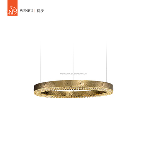 Luxury Chandelier Ring Pendant Honeycomb Stainless Steel+K9 <b>Crystal</b> <b>Mirror</b> Champagne Gold - Product Image 3