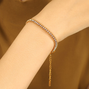 Fashion Chain <b>Bracelet</b> Gold Rhinestone <b>Ball</b> Design Party Jewelry Women's <b>Bracelet</b> Zinc Alloy Channel Setting SL90 - Product Image 4