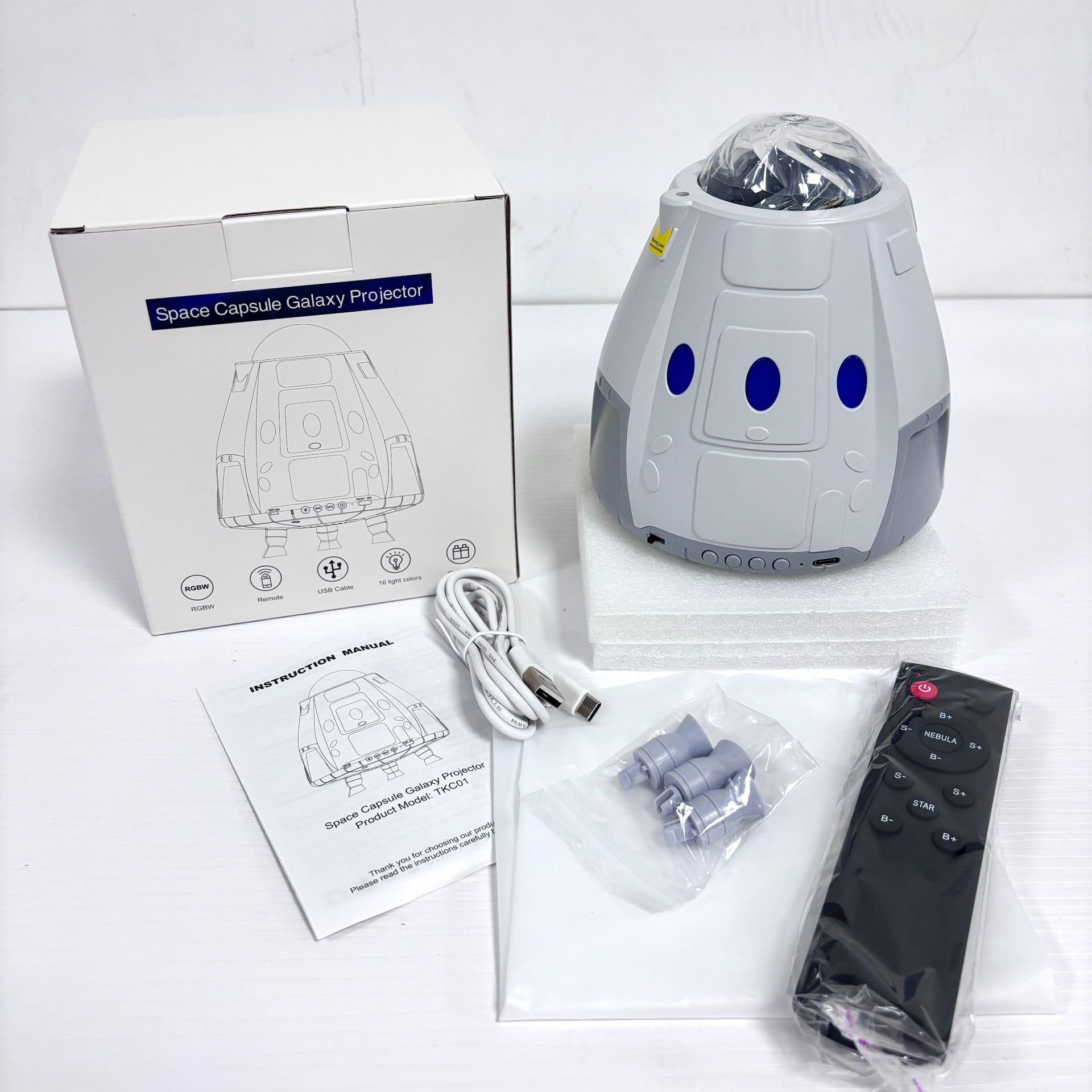Lampe de projection d'atmosphère galactique capsule spatiale-gris sidéral