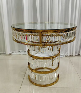 Support à gâteau de mariage rond en acier inoxydable doré, style classique, durable, pour la salle à manger et la décoration - Product Image 2