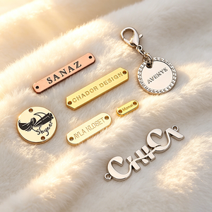 Custom Garment Accessories Metal Clothing Labels Brand Logo Gold Embossed Metal <b>Tag</b> Plate Metal Shoe Label Metal <b>Bag</b> Decoration - Product Image 1