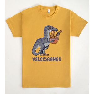 T-shirt Velociramen Dinosaur Ramen gialla per adulti unisex - Product Image 1