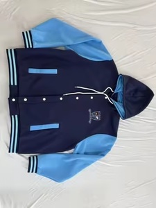 เสื้อแจ็คเก็ตฟลีซปักโลโก้คุณภาพสูง แบบมีขนปุย สำหรับทีม ยูนิฟอร์ม วิทยาลัย ขายส่ง เสื้อแจ็คเก็ตเบสบอลแบบเรียบๆ สำหรับผู้ชาย - Product Image 3