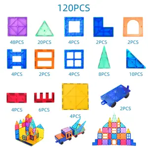 Yuqi 80pcs khối xây dựng nam châm xây dựng gạch đồ chơi từ tính cho trẻ em 3D nam châm Câu Đố xếp chồng khối