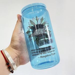 Verres à bière et soda incassables de 16 oz sans BPA en verre borosilicate, avec couvercles en plastique et pailles, pour l'extérieur – Expédition depuis l'entrepôt américain - Product Image 4