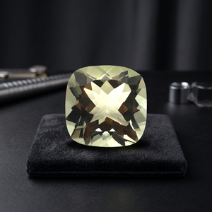 14mm <b>Cushion</b> Cut Natural PRASIOLITE / GREEN AMETHYST Wholesale Factory Price High Quality Faceted Loose Gemstone Per Carat - Product Image 3