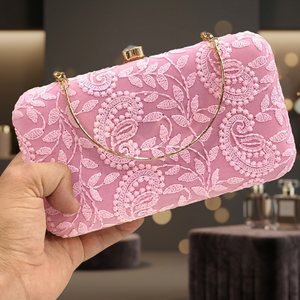 Pochette de soirée de luxe pour femme, faite à la main, élégante, bandoulière, avec fermoir métallique, style preppy vintage - Product Image 3
