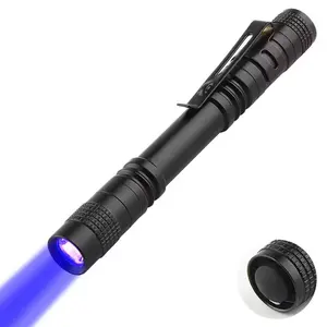 Lanterna UV 395nm Penlight 3W Mini UV LED caneta luz portátil detector de dinheiro ultravioleta segurança bolso tocha com clipe