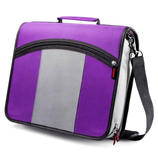 Custom 3-Inch Nylon Zipper Ring Binder 15-Inch Laptop Tablet Portfolios Padfolio Travel Documents Holder Organizer