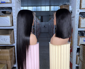 Achetez des perruques en dentelle frontale de qualité supérieure, cheveux Remy indiens/vietnamiens, 13x4/6 HD, cheveux humains naturels avec double trame à la machine - Product Image 2