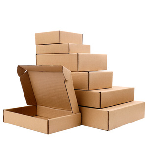 customizes kraft brown paper cardboard corrugated carton shipping packaging box gift mailer box