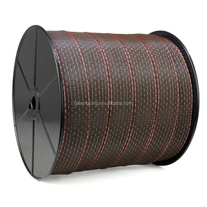 Ruban de clôture électrique polyvalent <span class=keywords><strong>marron</strong></span> et rouge, diamètre 28 mm, longueur 200 m, pour une protection fiable et une dissuasion efficace des prédateurs - Product Image 2
