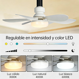 Ventilatore da soffitto moderno a LED con telecomando, 5 pale, 20,47 pollici, motore AC, luce dimmerabile per soggiorno - Product Image 3