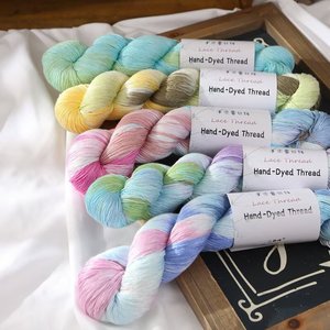 Chỉ ren cotton nhuộm từng đoạn, chỉ ren nhuộm tay chuyển màu xoắn chắc - Product Image 6