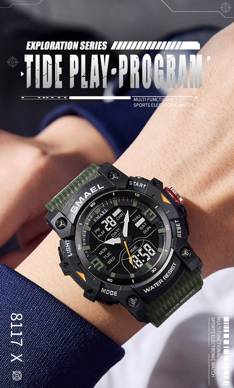 SMAEL 8117 Casual Men's Watch 50M Waterproof Sport Quartz