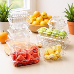 Best Price Recyclable PET Plastic Disposable Transparent Salad Fruit Lettuce Hamburger & Bread Blister Packaging Box - Product Image 6