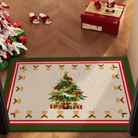 Karpet Sutra Bertema Natal dengan Motif Kartun, Keset Rumah Tangga untuk Pintu Masuk, Dekorasi Suasana Meriah, Dapat Dicuci, Tahan Aus.