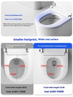 WC intelligent à double chasse automatique au design moderne, avec télécommande, bidet intégré, sanitaires en céramique et ABS, à poser au sol, technologie Cyclone