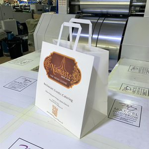 <span class=keywords><strong>KM</strong></span> chino 100 Gsm Fastfood <span class=keywords><strong>restaurante</strong></span> blanco comida para llevar bolsa de panadería de papel artesanal - Product Image 2