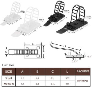 Penjepit Kabel Nylon Berbagai Ukuran yang Dapat Disesuaikan, Klip Kabel Dapat Menahan Kabel Berbagai Ukuran, Klip Kawat Perekat CL-2 - Product Image 5