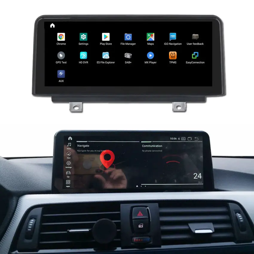 10.25 Inch Android 10 8 Core Cpu 4 + 64G Auto Geen Dvd-speler Met Usb Wifi Audio Video gps Navigatie Auto Radio Voor Bmw F20 F21