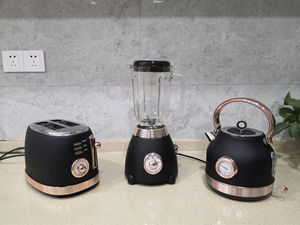 Electric Kitchen Appliances Set Unique Rose <strong>Gold</strong> 3 Piece Retro Style 1.7L Kettle &amp; 2 Slice <strong>Toaster</strong> &amp; 1.5L Blender Set - Product Image 4