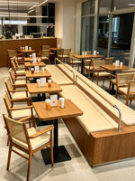 Ensemble de canapé-banc double face et table pour café, style moderne et minimaliste, en cuir PU, personnalisable, pour restaurants et salons de thé