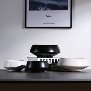 Creativo di grandi dimensioni in ceramica bianca fiore Kenzan vaso rustico da tavolo decorazione per la casa contenitore piccolo vaso per soggiorno - Product Image 4