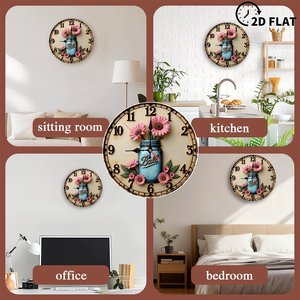 Round Wooden Wall <b>Clock</b> 25Cm Silent Quartz Home Decor Living Room Bedroom <b>Clock</b> - Product Image 5