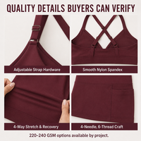 Ensemble de sport 2 pièces pour femme : Soutien-gorge de sport à bretelles réglables et short cycliste taille haute avec poches – Marque privée OEM ODM