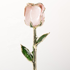 24k gold plated rose fresh Rose with Stem Present rose gift valentine mother day eternal rose preserved flower