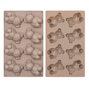 SILIKOLOVE Fabrik 8-fach Bärenform Kuchenform LFGB Platin 100% Lebensmittelecht Antihaftbeschichtet BPA-frei Silikon Mousse Kuchenformen - Product Image 3