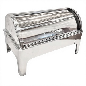 Chauffe-plats électrique en acier inoxydable, chauffe-plats carré, conservation de la chaleur, couvercle rabattable, couvercle à roulettes, <span class=keywords><strong>buffet</strong></span> commercial - Product Image 3