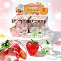 Jouet anti-stress en gelée transparente Vaseline, lapin fraise souple à rebond lent