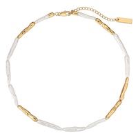 Haute couture à l'échantillon personnalisé naturel d'eau douce baroque blanc cure-dents collier de perles personnalisation de bijoux