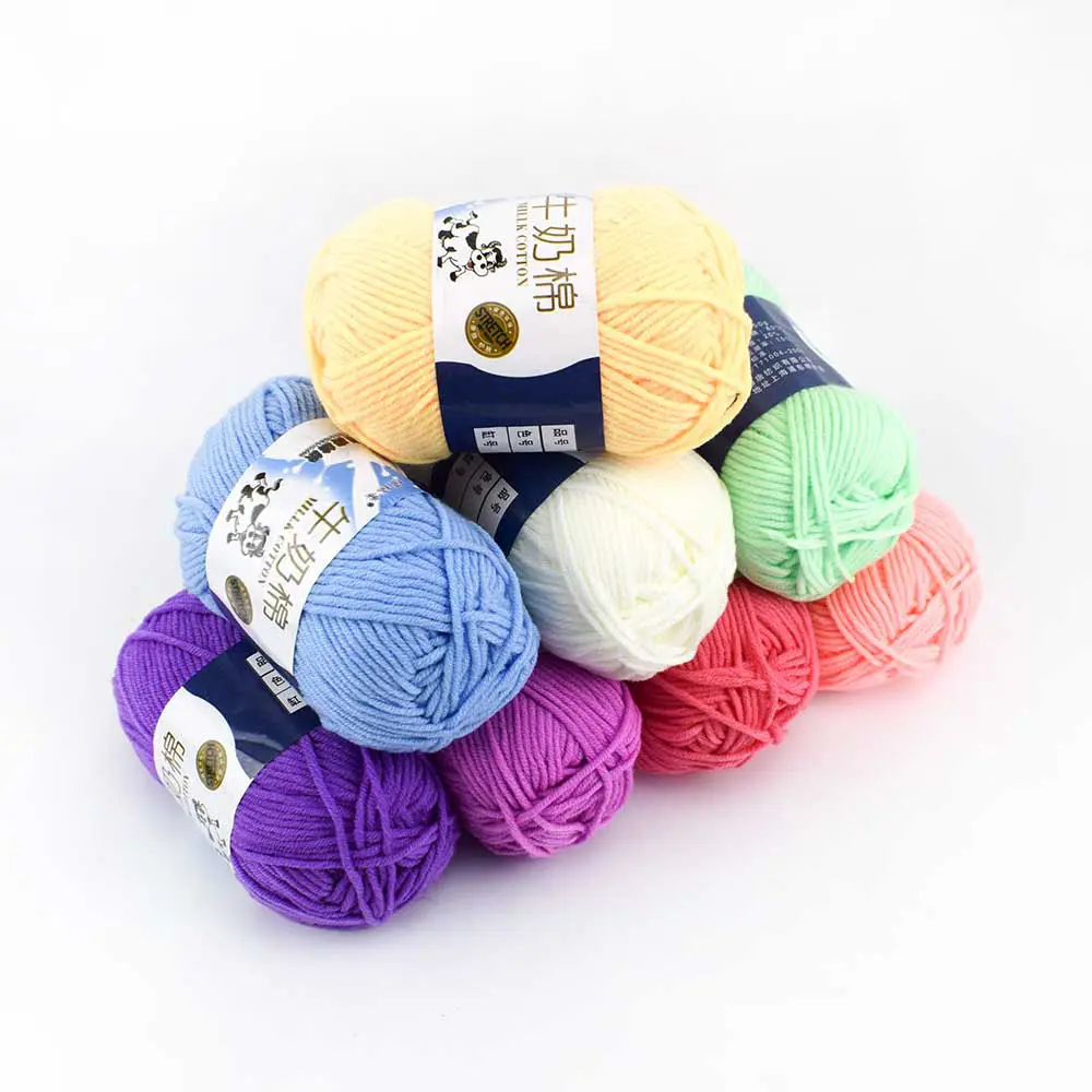 2022 Soft Low Price Organic 5ply Knitting Baby Combed Wool For Crochet Yarn Hand Knitting Milk Cotton Yarn