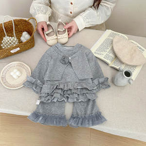 <span class=keywords><strong>Completo</strong></span> alla moda primaverile 2026 per <span class=keywords><strong>bambina</strong></span>, nuovo abbigliamento <span class=keywords><strong>elegante</strong></span> per bambini con maniche in pizzo, finto due pezzi in cotone, vestiti trendy effetto occhio di gatto - Product Image 2