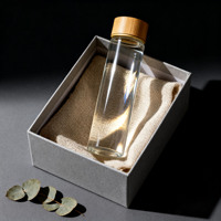 Botol teh bunga kering borosilikat Diameter 22mm, wadah teh 20ml 30ml 40ml 50ml dengan tutup bambu