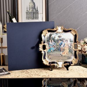 Assiette Ronde de Luxe Dorée en Porcelaine à Pied Haut, Peinte à la Main, Moderne, Écologique, Couleurs Personnalisables pour Mariages et Restaurants – Offre Spéciale - Product Image 2