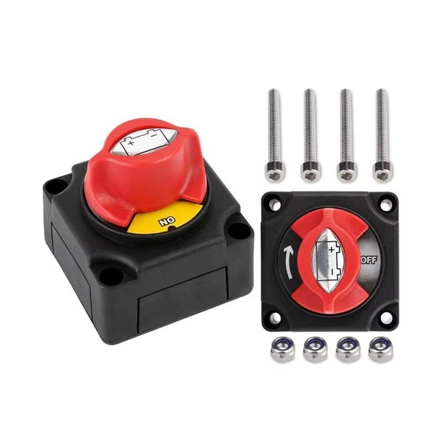 75A Battery Disconnect Isolator Switch, Rotary Cut-Off for Car, RV, Marine - Heavy Duty