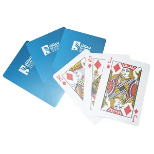 Anpassen von hochwertigen Standard PVC Kunststoff Glatte Spielkarten Benutzer definierte arabische Version blaue Spielkarte