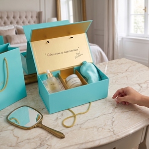 Caja Cosmética Magnética Personalizada con Asa, Caja de Regalo de Maquillaje de Papel de Lujo, Proveedor OEM - Product Image 2