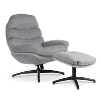 Fauteuil à bascule pivotant et réglable en tissu Sans Modern, avec repose-pieds, pour salon et chambre à coucher