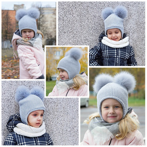 Bonnets tricotés à double fourrure et à <span class=keywords><strong>pompon</strong></span> <span class=keywords><strong>pour</strong></span> enfants, doublés <span class=keywords><strong>en</strong></span> polaire <span class=keywords><strong>pour</strong></span> l'hiver, <span class=keywords><strong>bonnet</strong></span> <span class=keywords><strong>pour</strong></span> enfants, garçons et filles, vente <span class=keywords><strong>en</strong></span> gros - Product Image 2