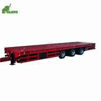 Remorque à plateau plat avec barre de traction de 20 à 60 tonnes, avec un rayon de braquage plus flexible pour le transport de marchandises